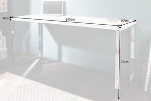 Invicta Interior - Moderný písací stôl WHITE DESK 140 cm vysoký lesk, biely