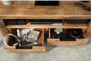 TV-skrinka 38931 130cm Masív drevo Mango Industrial look-Komfort-nábytok