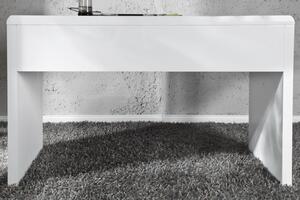Invicta Interior - Dizajnový pracovný stôl FAST TRADE 140 cm s vysokým leskom, biely