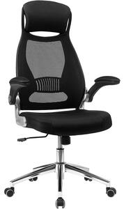 Kancelárska stolička s podrúčkami, ergonomické kreslo, čierne | SONGMICS