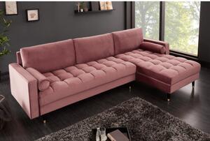 Rohová sedacia súprava 40276 Cozy - Zamat staro rúžová-Komfort-nábytok
