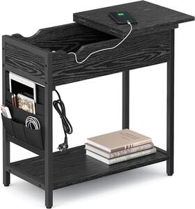 Príručný stolík so zásuvkami - čierny