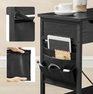 Príručný stolík so zásuvkami - čierny