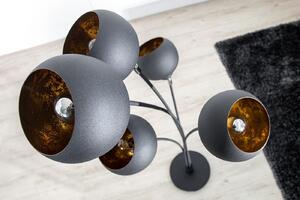 Invicta Interior - Elegantná dizajnová stojanová lampa MAGMA 170 cm čierna, zlatá