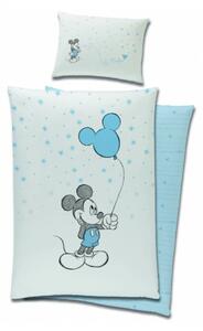 Luxusné obliečky Mickey Mouse a balónik, 120x90 cm, modré