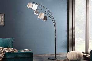 Invicta Interior - Dizajnová stojanová lampa LEVELS 200 cm čierna, šedá, biela