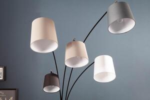 Invicta Interior - Dizajnová stojanová lampa LEVELS 200 cm čierna, šedá, biela