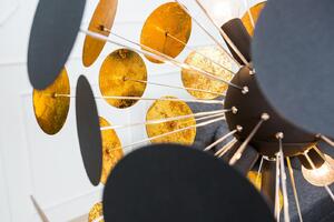 Invicta Interior - Stojanová lampa Infinity 170 cm čierna, zlatá