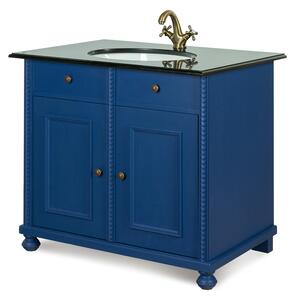 Modrá kúpeľňová skrinka s granitovou doskou IDART 0067 G
