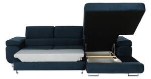 Rohová sedačka s rozkladom a úložným priestorom Amareta P - modrá