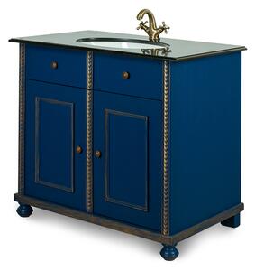 Modrá kúpeľňová skrinka s granitovou doskou IDART 0051 G