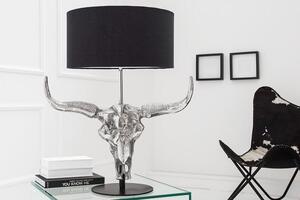 Invicta Interior - Extravagantná stolová lampa EL TORO 68 cm čierna s býčou hlavou