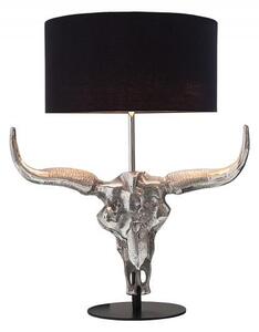 Invicta Interior - Extravagantná stolová lampa EL TORO 68 cm čierna s býčou hlavou