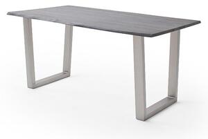 Jedálenský stôl Calabria podnož trapez oceľ Rozmer: doska akácia sivá, 2,5 cm 180 x 90