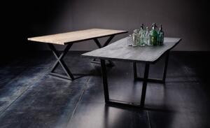 Jedálenský stôl Calabria podnož U oceľ Rozmer: doska akácia orech 2,5 cm 160 x 90