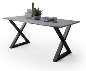 Jedálenský stôl Calabria podnož X antracit Rozmer: doska akácia sivá, 2,5 cm 160 x 90