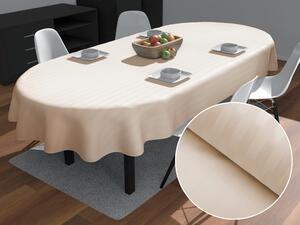 Biante Damaškový oválny obrus Atlas Grádl béžové pásiky 2 cm DM-018 60x100 cm