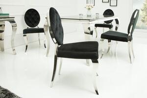 Invicta Interior - Elegantná stolička MODERN BAROQUE zamat, čierna