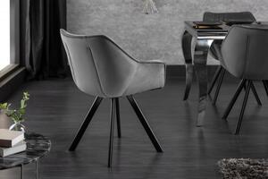 Invicta Interior - Dizajnová stolička THE DUTCH COMFORT retro šedá, zamat