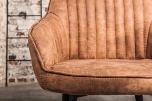 Invicta Interior - Stolička TURIN vintage, svetlo hnedá s ozdobným švom