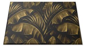 Sklenená doštička abstraktné palmové a banánové lístie - 30x20cm
