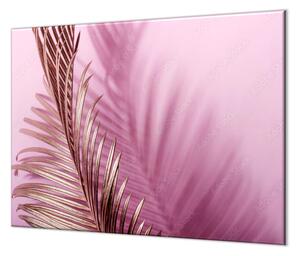 Ochranná doska ružový podklad a zlaté listy palmy - 30 x 40 cm / ANO