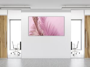 Obraz sklenený abstrakcie zlaté palmové lístie - 30 x 60 cm