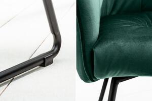 Nemecko - Exkluzívna dizajnová stolička LOFT vintage zelená, zamat