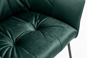 Nemecko - Exkluzívna dizajnová stolička LOFT vintage zelená, zamat