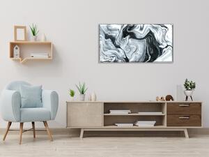 Obraz sklenený abstrakcie čierno biely mramor - 30 x 60 cm