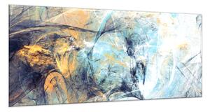 Obraz sklenený abstraktné maľovaná dizajn štruktúra - 50 x 100 cm