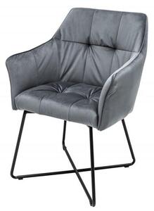 Invicta Interior - Exkluzívna dizajnová stolička LOFT vintage strieborno šedá, zamat