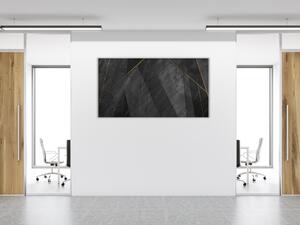 Obraz sklenený čierne pozadie so zlatými linkami - 30 x 60 cm