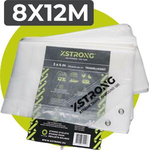 Xstrong Allround 120 - Priehľadná plachta - 8x12 - Transparentná - Odolná voči vode a UV žiareniu