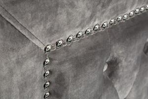 Invicta Interior - Manželská posteľ Chesterfield EXTRAVAGANCIA 160x200 cm strieborno šedý zamat