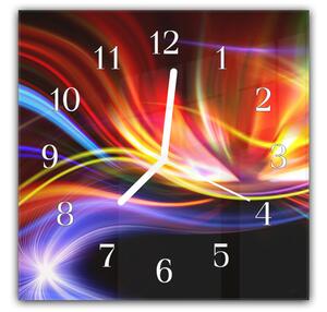 Nástenné hodiny 30x30cm abstraktná vlna farebný design - plexi