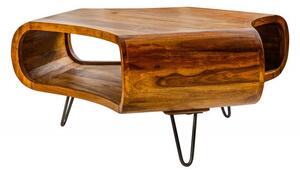Invicta Interior - Retro konferenčný stolík ORGANIC LIVING 90 cm, Sheesham Rosewood, prírodný