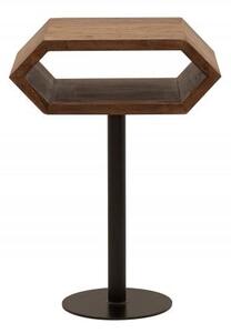 Nemecko - Masívny príručný stolík HEXAGON 45 cm šesťhranný Sheesham
