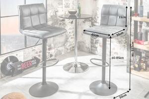 Invicta Interior - Výškovo nastaviteľná barová stolička MODENA vintage šedá