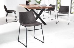 Invicta Interior - Priemyselná dizajnová stolička DJANGO vintage šedá