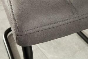 Invicta Interior - Dizajnová konzolová stolička MIAMI šedá s ozdobným prešívaním