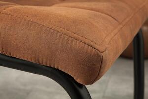 Invicta Interior - Dizajnová konzolová stolička MIAMI svetlohnedá s ozdobným prešívaním