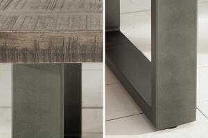 Invicta Interior - Dizajnový konferenčný stolík IRON CRAFT 100cm mango šedý