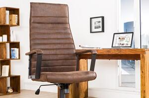 Nemecko - Výškovo nastaviteľná kancelárska stolička LAZIO vintage hnedá