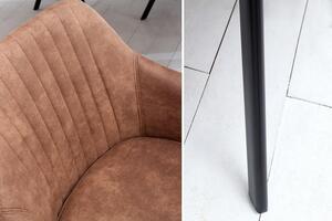 Invicta Interior - Retro dizajnová stolička LUCCA vintage hnedá