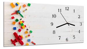 Nástenné hodiny 30x60cm lego kocky - plexi