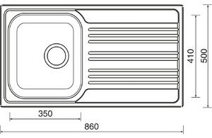 Nerezový drez Sinks STAR 860 V 0,6mm matný