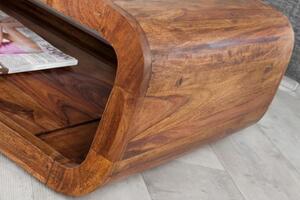 Invicta Interior - Masívny konferenčný stolík CURVED 100 cm Sheesham, prírodný