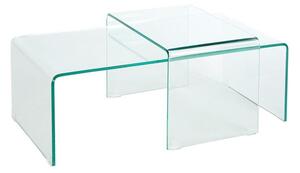 Invicta Interior - Vysoko kvalitná sada 2 sklenených konferenčných stolíkov FANTOME 100 cm transparentná