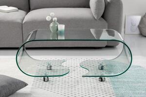 Invicta Interior - Extravagantný sklenený konferenčný stolík FANTOME 90 cm transparentný